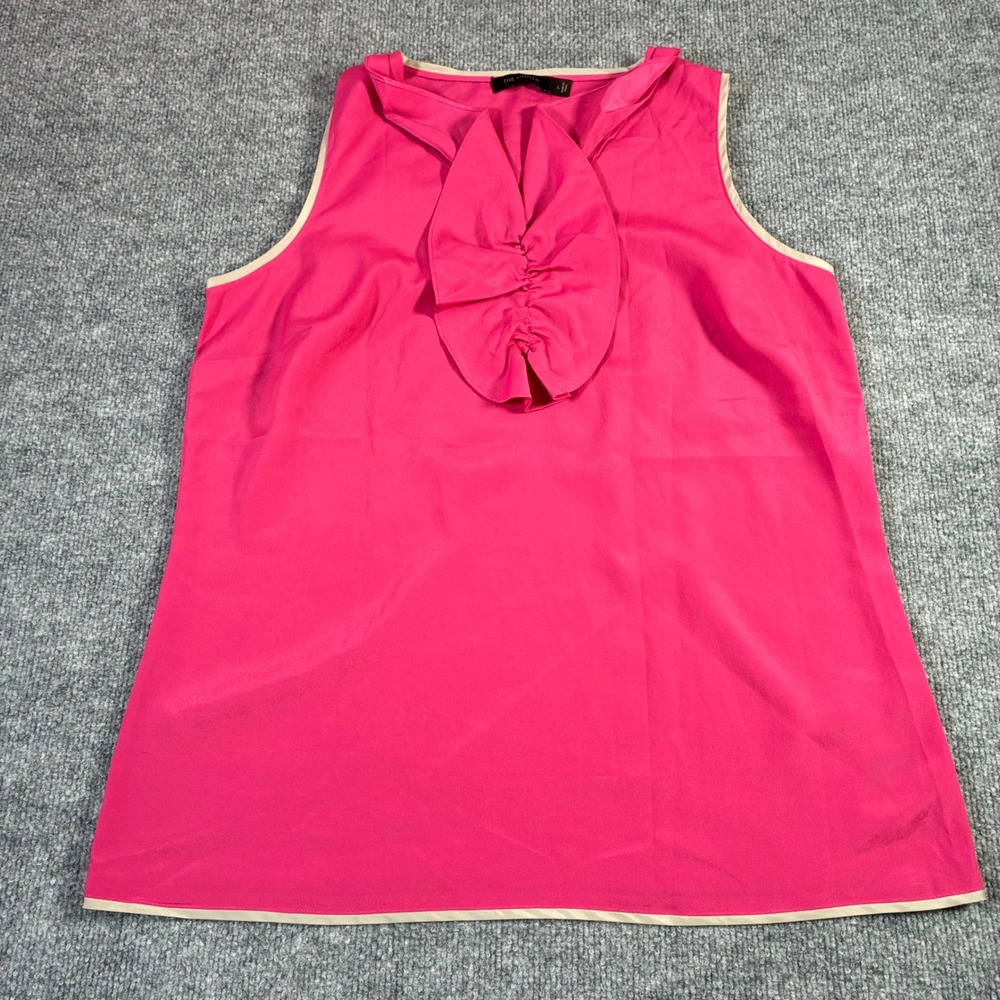 The Limited‎ Blouse Womens L Pink Ruffle Front Sleeveless Shell Top